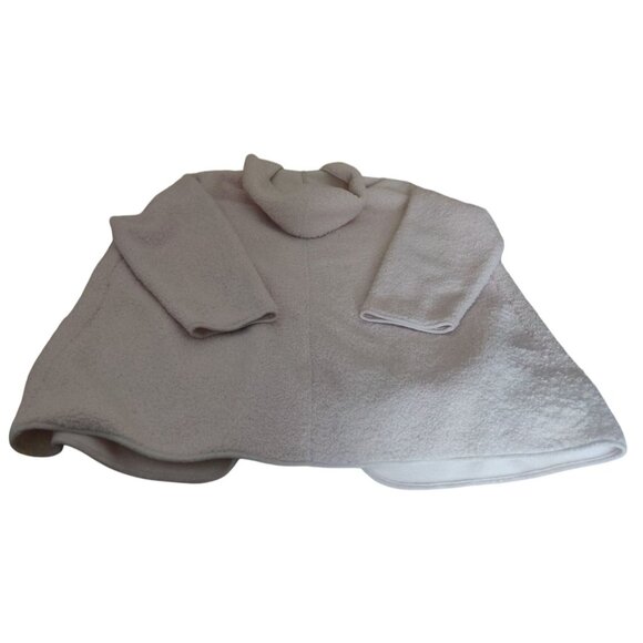 Joie Women's 2X Open-Front Sherpa Hooded Cardigan Jacket Pockets Cream Cozy Warm - Picture 6 of 12